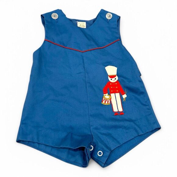 Vintage Drummer Shorty Romper Excellent Condition 24 Months Red White and Blue - Picture 1 of 4